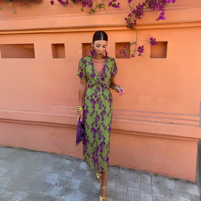 Danielle™ | Blomstret Midikjole