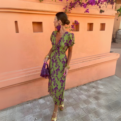 Danielle™ | Blomstret Midikjole