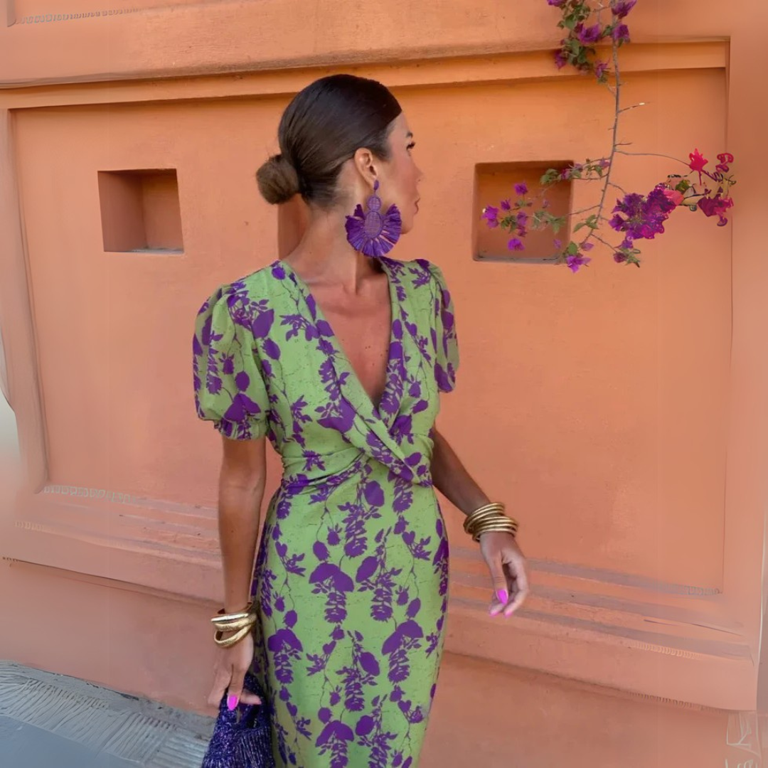 Danielle™ | Blomstret Midikjole