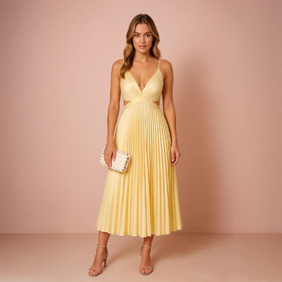 Elsa™ | Maxi plisseret kjole