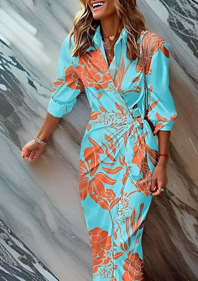 Lore™ | Tailliertes Hemdkleid mit Print